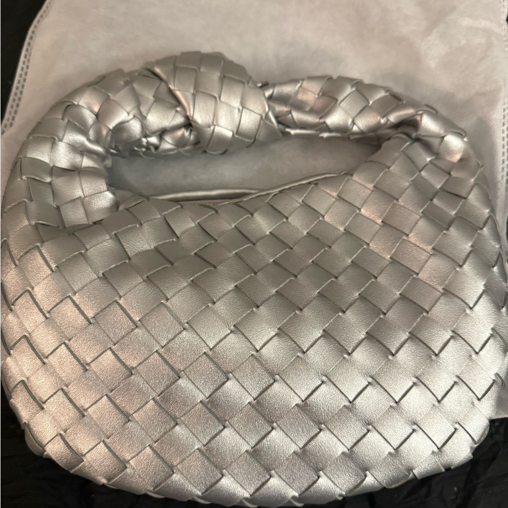 Silver Woven Women's Bag